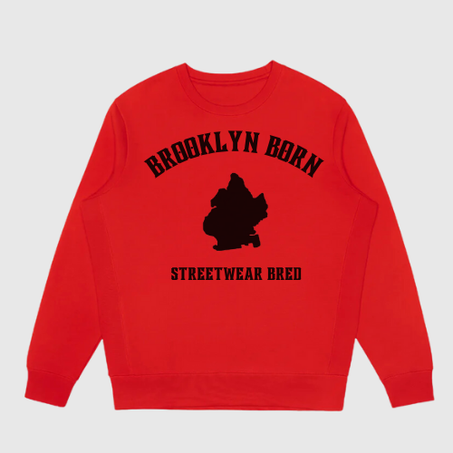 "Brooklyn Born" Unisex Sweatshirt (Red)